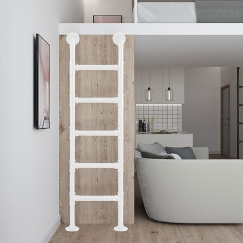 An der Wand montierte Dachbodenleiter, universelle Dachbodentreppe, Kellerausstiegsleiter, sichere Dachleiter für den Innen- und Außenbereich, industrielle Leitern aus Eisenrohr für Etagenbetten(120cm