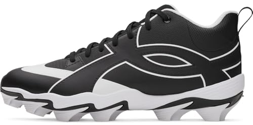 Under Armour Men's Leadoff Icon Mid Baseball Cleats, (001) Black/Black/Anthracite, 10, US