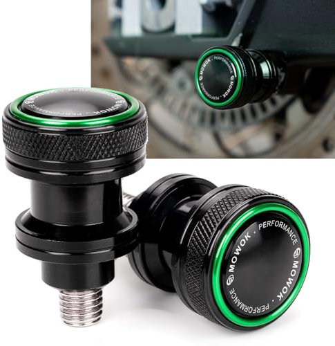MOWOK M10 X 1.25 Nottolini Cavalletto Moto Accessori per Kawasaki VN650 Z750 Z750S Z750R Z1000 ninja 250 300 ZX6R ZX10R ZX12R ZX14R Versys650 2003-2014 Supporti per Forcellone Posteriore (Verde)