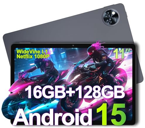 DOOGEE U11 Tablette Android 15, 11 Pouces 90 Hz, 16GB RAM+128GB ROM(2TB TF), Octa-Core Tablette Tactile, 8580mAh, Corps Métallique Ultra-Mince 7,9 mm, Caméra 13MP, Support Face ID/5G WiFi