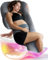 Traumreiter Seitenschläferkissen Visco J-L mit Bezug Deluxe Grau - Hybrid Kissen + 1cm Memory Foam – J Form Schwangerschaftskissen Gel Body Pillow Komfortkissen Ergonomie Zertifiziert