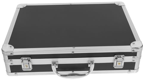 DOITOOL Aluminum Alloy Toolbox Lockable Travel Security Tool Case Black Storage Safe Documents Box