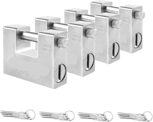 73MM Heavy Duty Shackleless Padlock - Hardened Steel Van Lock, 2 Keys, Weatherproof & Tamper-Proof for Trucks, Vans, Toolboxes