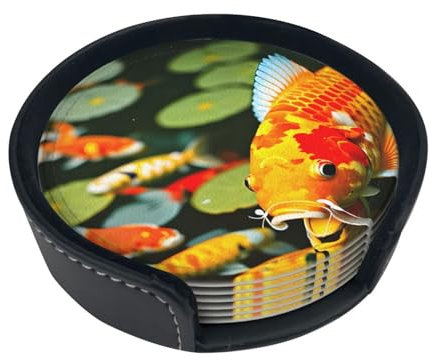 Lot de 6 dessous de verre japonais en polyuréthane pour boissons, décoration d'intérieur, pendaison de crémaillère et éléphant blanc