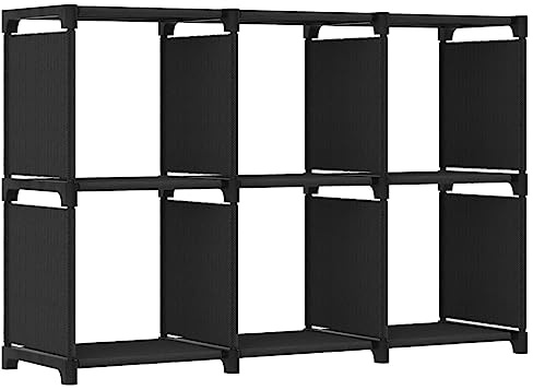 LLEZKBR Étagères, bibliothèques et étagères sur pied - 6 cubes - En tissu - Noir - 103 x 30 x 72,5 cm