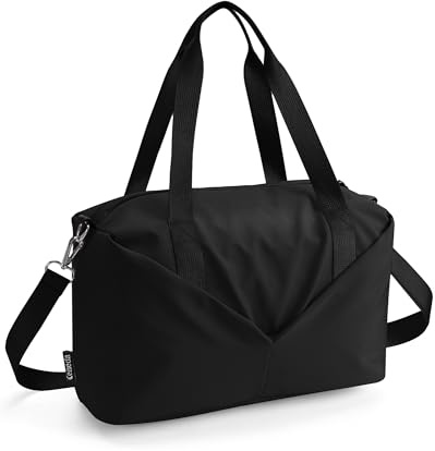 Ceneda 7L Small Gym Bag for Women, Mini Sports Duffel with Wet Compartment & Detachable Strap, Lightweight Travel Bag, Black