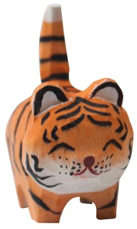 DECHOUS Holz Tiger Figur Kinderspielzeug Holzfigur Dekoration Handgeschnitzt Geschenk Tisch Schmuck