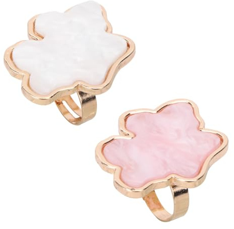 VINTORKY Harz Nail Art Ring Palette Mischpalette Fingerringplatte Marmor Wolkenform Weiß Rosa Nageldesign Zubehör für Nagelkunst und Maniküre