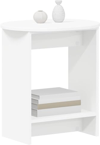 vidaXL Beistelltisch Weiß 50 x 39,5 x 55 cm Holzwerkstoff, Moderner rechteckiger Beistelltisch, robuster, feuchtigkeitsbeständiger Indoor-Möbel, kompakte Aufbewahrung, Schlichtes Design