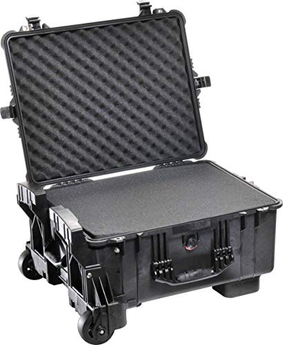 PELI 1610M Valigia per il trasporto su tutti i terreni con ruote, IP57 Impermeabile e protetto dalla polvere, Capacità di 63L, Prodotto in USA, Con inserto in schiuma personalizzabile, Colore Nero