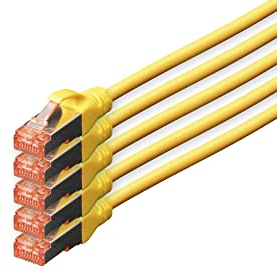 DIGITUS DK-1644-100-Y-5 - DK-1644-100-Y-5 Netzwerkkabel 10 m Cat6 S/FTP (S-STP) Gelb (CAT5e S-FTP Patchk,10m,Gelb - 5X CAT 6 S-FTP Patchkabel, Cu, LSZH, AWG 27/7, Länge 10 m, Farbe Gelb)