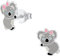 Monkimau Mädchen Ohrringe Koala Ohrstecker aus 925 Sterling Silver echt Silber mit Schleife
