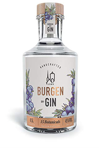 Burgen Bio Dry Gin – Bio Gin mit Wacholder, Orange, Grapefruit & Lavendel – Fruchtig-herb & Handwerklich Destilliert, 0,5L