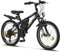 Licorne Bike Guide Premium Mountainbike in 20, 24, 26, 27.5 und 29 Zoll Fahrrad für Mädchen Jungen Herren und Damen (20 Zoll, Schwarz/Blau/Lime)