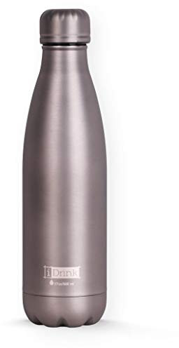 I-Drink Botella térmica 500ml Glitter Grey, Metal Gris, 500 ML