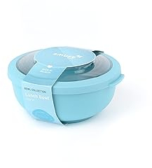 Amuse Life Bowl 1000 ml, unique bol à déjeuner ou repas à emporter, Couvercle en Tritan avec joint souple, étanche et très robuste. Couleur Bleu, diamètre 17,3 cm.