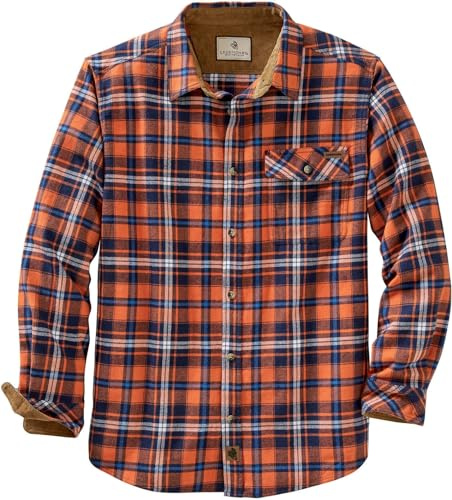 Legendary Whitetails Herren Buck Camp Flanell, Langarm-Karohemd mit Knopfleiste und Cordbündchen