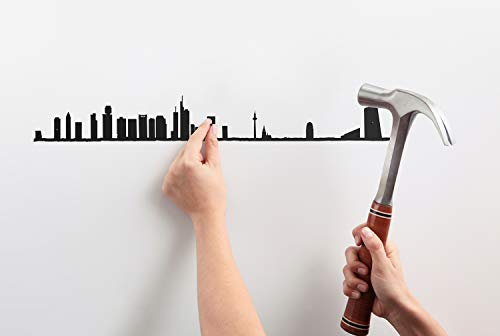 The Line, Silhouette von Frankfurt aus Metall, Wanddekoration