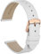 WOCCI 16mm Elegante Cinturino per Orologio con Fibbia Oro Rosa (Bianco)