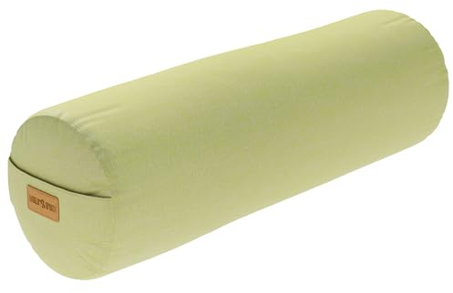 GORILLA SPORTS® Yoga Bolster - Ø20 cm, Waschbarer Bezug, aus 100% Baumwolle, mit Dinkelfüllung, Tragegriff, Farbawhl - Yogarolle, Yogakissen, Yogabolster, Pilates, für Restorative Yoga