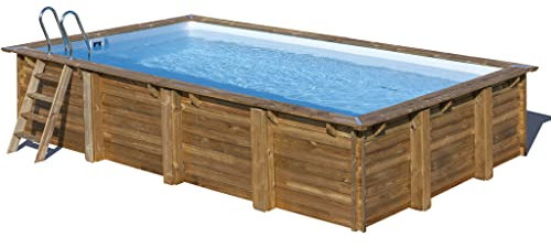 Gre Piscina Rectangular Madera Evora 620X420X133 cm 790206