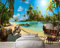 Benutzerdefinierte Tapete 3D Fototapete Magic Pirate Treasure Island Landschaft Tv Hintergrund Tapetenwandbild,300 * 210Cm