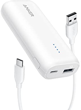 Anker Power Bank, Ultra-Compact 5,200mAh Portable Charger, PowerCore 5K Battery Pack, Compatible with iPhone 16/16 Plus/16 Pro/16 Pro Max/15/14 Series, Samsung, Google Pixel, LG (Adapter Not Included)