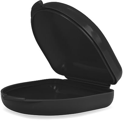 Wellsamed KFO Schienenbox Classic, Schwarz, zum Aufbewahren von Zahnspangen oder Zahnschienen