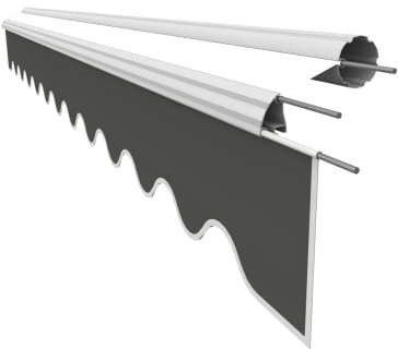 VANA Markisenstoff Volant für 5 m Markise Ersatzstoff Markisentuch Bespannung Sonnenschutz, nur Volant, fertig genäht, Maß 4,85 x 0,21 m, Design SPD082