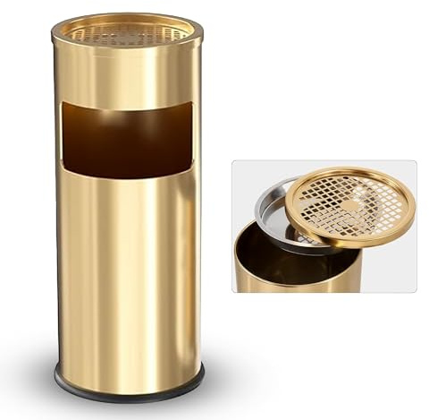 Cendrier d'extérieur en acier inoxydable doré 250 x 610 mm