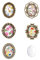 JKJF 5 Stück Brautstrauß Rohlinge Foto Anhänger Charm DIY Brautstrauß Brosche Pin Boutonniere Ovale Klarglas Cabochons Lünette Tabletts Graduation Memory Charms Bilderrahmen für DIY Schmuck Bastel