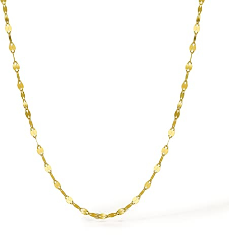 ZHOU LIU FU 18K Gold Kette Damen 750 Gold Halskette Damen Wasserfest Schmuck für Herren Frauen Mutter Tochter Lang 40+5cm