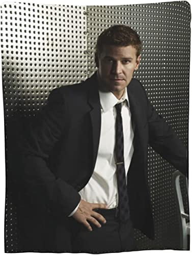 David Dave Boreanaz Flanell-Decke, weich, Klimaanlagendecke, Bettwäsche, Fleecedecke, für Sofa, Couch, Wohnzimmer, Schlafzimmer, 125 cm x 100 cm