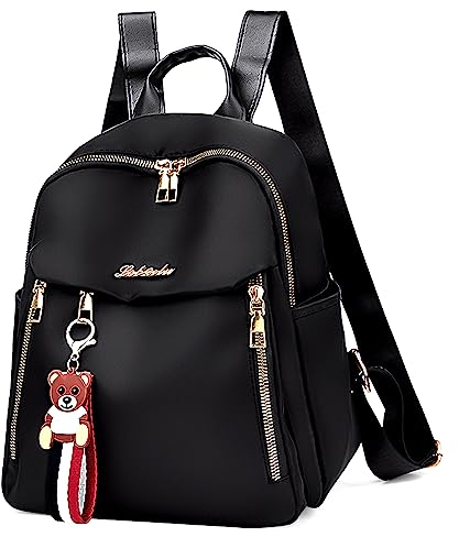 Tokeya Rucksack Damen Klein Cityrucksack Casual Anti Diebstahl Daypack Tagesrucksack Leicht Wasserdicht Schultertasche Verstellbar Frauen Handtasche für Einkauf Reise Arbeit Weekend, Schwarz