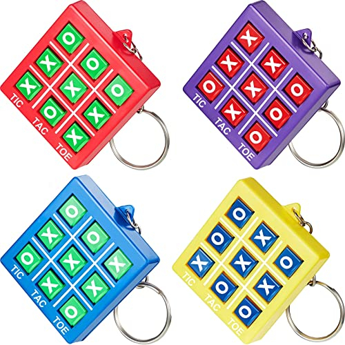Otuuz 16 Stück Tic Tac Toe Spiel Schlüsselanhänger für Kinder Alter 8-12 Mini Tic Tac Toe Mitgebsel Schlüsselanhänger für Jungen Mädchen Geschenke zum Valentinstag, Kindergeburtstag