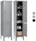 Giantex Meuble de Rangement Salle de Bain à 5 Niveaux, Armoire Colonne sur Pied avec 2 Porte & 5 Compartiments, Placard Organisateur de Rangement pour Toilette Cuisine Salon, 38 x 38 x 160 CM (Gris)