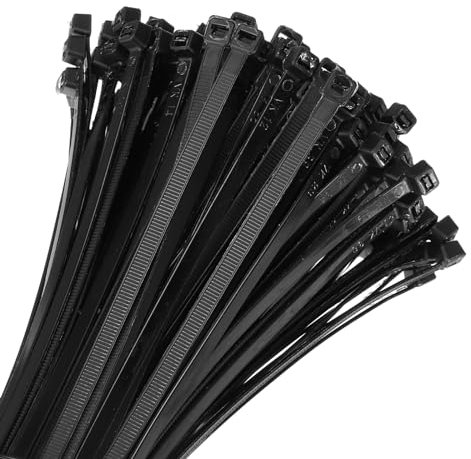 QUARKZMAN 200 Stück 500mm Lang Selbstsichernde Kabelbinder Wiederverschließbar, 8mm Kopfbreite Kunststoff Kabelbinder Set für Kabelmanagement, 53 lbs Zugfestigkeit Kabelbinder Schwarz