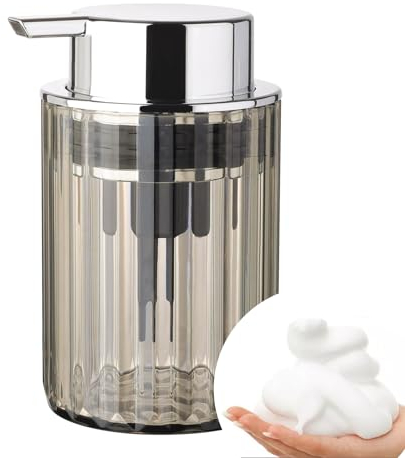 Umlaca | Seifenspender Kunststoff | Spülmittelspender mit Großer Pumpenkopf | lässt Sich leicht drücken | Nachfüllbarer Soap Dispenser | Geeignet für Küche, Bad | 250ml (Transparente Grau)