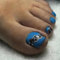 24pcs Blue False Toenails Amber Leopard Stick on Toe Nails Press on Toenails Removable Glue-on Toenails Fake Toe Nails Full Cover Acrylic Toe Nail Art Tips for Women Girls