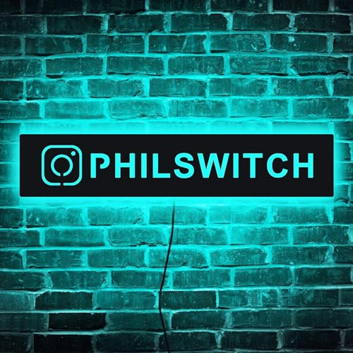 Letrero de neón con nombre de usuario de Instagram, letrero LED personalizado de Instagram, decoración de influencers de redes sociales, luz de neón de Instagrammer, letrero de neón personalizado