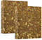 Goldener Glitzer-Ordner mit 3 Ringen, 3,8 cm mit 3 Innentaschen, runde Ringbücher, D-Ringbuch für Schule, Büro, 2 Stück