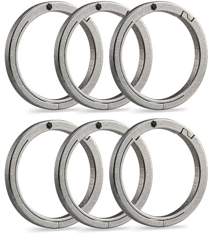 KeyUnity KA43SW Mini Split Titan Keyring Quick Release Key, Flache Schlüsselringe aus Schlüsselring Schlüsselkarabiner für die Verbindung von Haus Autoschlüssel (Anzahl hängt vom Hauptbild ab)