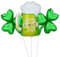 Eladcncmc Irish Green Clover-Balloons Patricks Day Foil Balloons Beer Wine Glasses Balloons