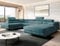 Easy4You Türkis Ecksofa Varberg Velours in U-Form 345 x 72 x 205 cm mit Schlaffunktion und Bettzeugbehälter - Schlafsofa mit Bettkasten - Eckcouch mit Stauraum - Stoff: Monolith 72