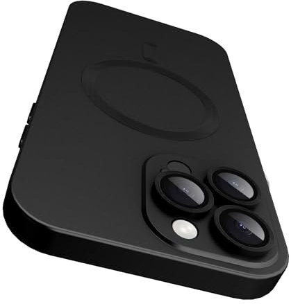 VCGFJD Magnetic for iPhone 14 Pro Max Case with Camera Lens Protector [Compatible with Magnetic], Matte Metallic Lustre Slim Soft TPU Bumper Shockproof Phone Case for iPhone 14 Pro Max 6.7 -Black