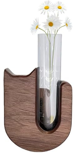 Auto Entlüftungsblume Vase Walnuss Holz Wasser Pflanzen Kat-förmige Autoblume Vase einzigartige universelle dekorative DIY-Auto-Vase-Autozubehör Vase