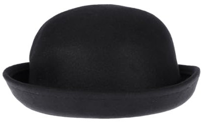 VICASKY Glockenhut Damen 20er Jahre Hut Damen Melonen Melone Wollmütze & Herren - Clown Schwarz-Weiß - Hexen Filz Zylinder - Kürbismütze Pilz - e Herren (Schwarz)