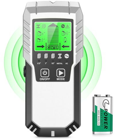 Stud Finder Wall Scanner Detector - 5 in 1 Electronic Wall Wood Metal Stud Locator Edge Center Sensor Beam for Live AC Wire Pipe Metal Lumber Joist Drywall Framing Detection (Bright Silver)