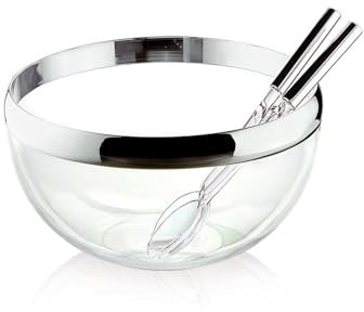 Avilia Bol en plastique transparent 15,5 x 8 cm, design élégant et moderne pour servir des salades, des fruits, des légumes et d'autres aliments - Capacité 500 ml, facile à nettoyer et durable