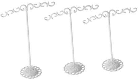 BUGUUYO Présentoir À Bijoux Robuste En Métal 3 Tailles Pour Boucles Doreilles Colliers Bracelets Blanc